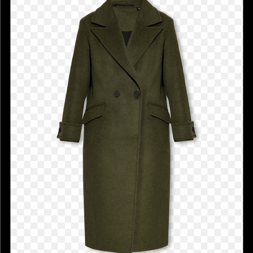 All Saints Mabel Oversized Coat with Double-Breasted Design olive green - Picture 8 of 10